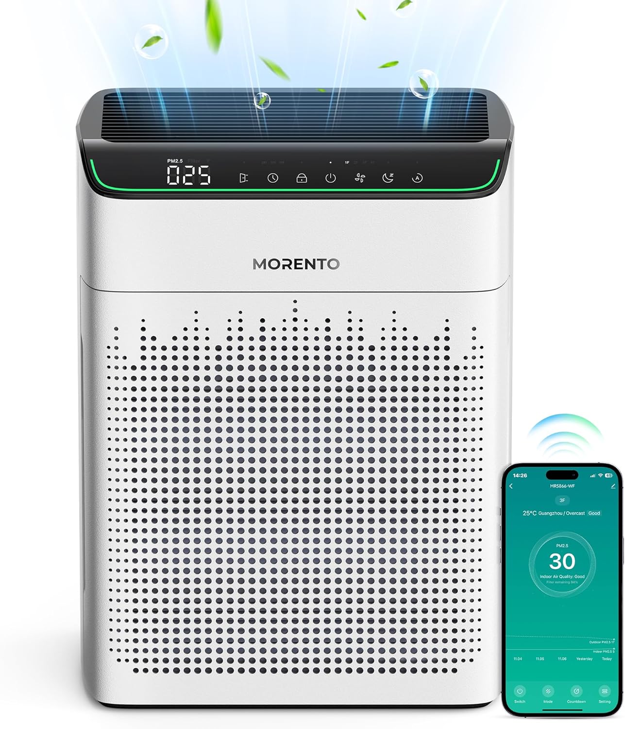 MORENTO MR5866 PM2.5 Display Smart Air Purifier – morentolife