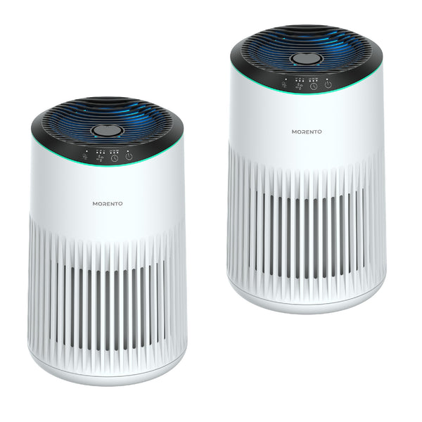 MORENTO Air Purifiers with Hepa Filter for Home Bedroom Large Room, Remove 99.97% Dust up to 450 Sqft, White, 2 Pack