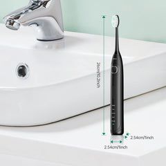 Operan Sonic Electric Toothbrush for Adults with 5 Modes, IPX7 Waterproof, 8 Brush Heads, Travel Case, Black