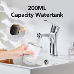 Operan Wireless Water Flosser, Portable Electric Water Dental Flossers, Oral Irrigator with 4 Nozzles, 4 Modes, 200 ml, IPX7 Waterproof, Rechargeable for Teeth Cleaning, for Family and Travel, Black