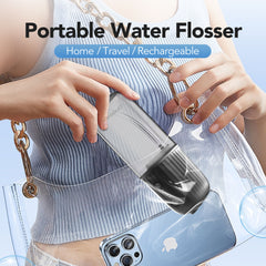 Operan Wireless Water Flosser, Portable Electric Water Dental Flossers, Oral Irrigator with 4 Nozzles, 4 Modes, 200 ml, IPX7 Waterproof, Rechargeable for Teeth Cleaning, for Family and Travel, Black