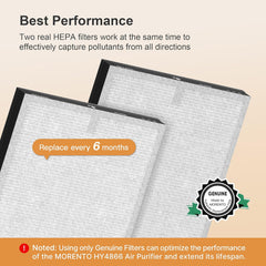 MORENTO HY4866U Replacement Filter for HY4866 Air Purifer, Enhanced Version