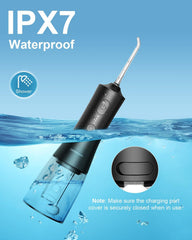 Operan Cordless Water Flosser, Portable Rechargeable Oral Irrigator with 4 Modes, 4 Jet Tips, IPX7 Waterproof, Black